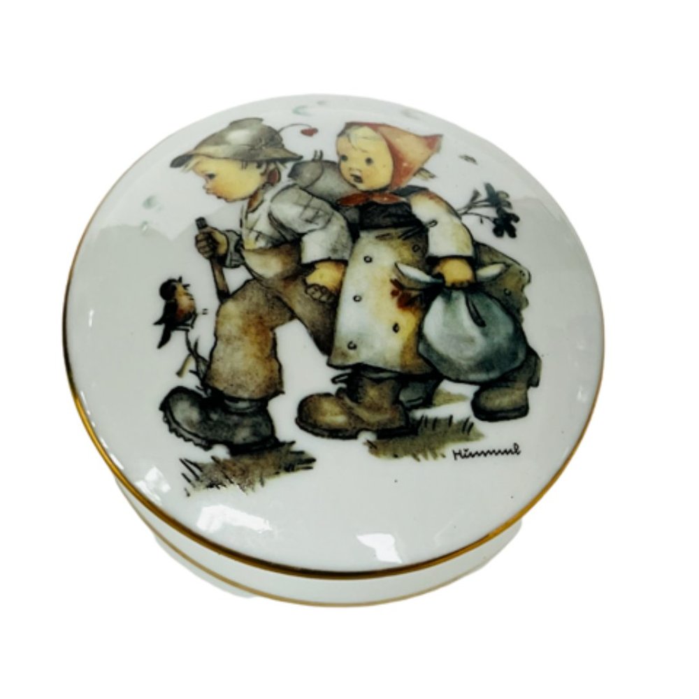 Goebel Hummel Hansel Gretel porcelain jewelry box trinket figurine vtg Reutter